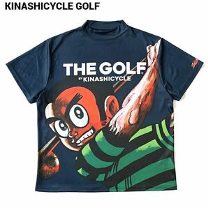 Lサイズ/即日発送/大人気/新品/KINASHI CYCLE GOLF モックネック（プロゴルファー猿カラー）木梨サイクル ゴルフ ネイビー  木梨憲武 の画像2