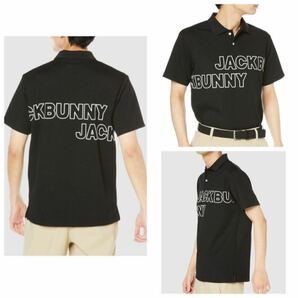 6/XL新品/JACK BUNNY (ジャックバニー)メンズ] 半袖 ポロシャツ PEダブルカノコ ゴルフシャツ ゴルフウェア 父の日プレゼントに◎ 黒 BKの画像2