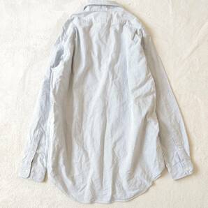 T667 極美品 ポロラルフローレン ストライプコットンシャツ POLO RALPH LAUREN ホワイト×ブルー サイズL メンズ 綿100% 羽織り 長袖の画像5