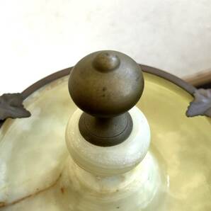 大理石 オニキス 高級 スモーキングスタンド 灰皿 真鍮 ロココ H60cmの画像4