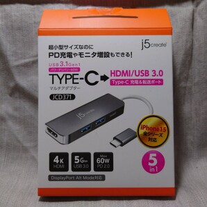  j5 create JCD371 USB-C to HDMI & USB 3.0 2 port with Power Delivery スペースグレー USB ハブの画像1