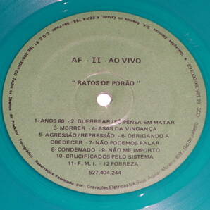 1985年 RATOS DE PORAO & COLERA SPLIT LP 1st Press Green Vinyl GISM GAUZE EXECUTE LIP CREAM LIXOMANIA OLHO SECO ARMAGEDOM LOBOTOMIAの画像4