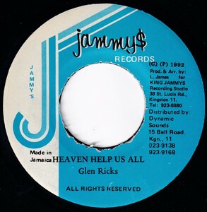 7インチ Glen Ricks / Heaven Help Us All / Jammys / China Town Riddim 