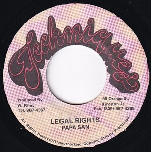 7インチ Papa San & Lady G / Legal Rights / Techniques / Come Back To Me Riddim