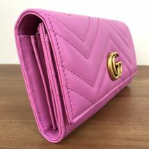 ☆送料無料☆ 未使用品 GUCCI 長財布 443436 ＧＧマーモント キルティングレザー ピンク 箱付き 44_画像6