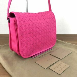 ☆送料無料☆ 未使用品 BOTTEGA VENETA ショルダーバッグ イントレチャート ピンク ラムスキン 179