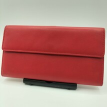 CHANEL シャネル ココボタン Wホック 二つ折り長財布 レッド 美品_画像2