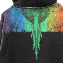 MARCELO BURLON マルセロバーロン フェザー プリント スウェット パーカー ブラック CMBB007S18630007_画像5