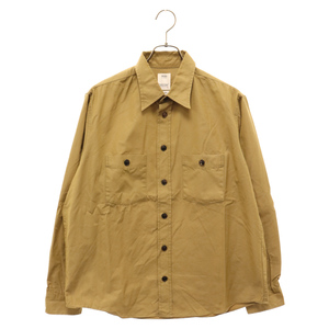 VISVIM ヴィスヴィム 19AW USM ALBACORE SHIRT L/S 星条旗 エルボーパッチ 長袖シャツ ブラウン 0119205011022