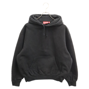 SUPREME シュプリーム 23AW Satin Applique Hooded Sweatshirt サテン アップリケ スウェットプルオーバーパーカー フーディ ブラック