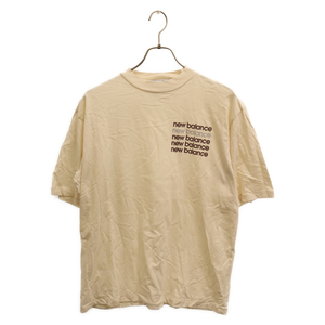 New Balance ニューバランス×AURALEE×TDS Blocked Single Jersey Crew オーラリーロゴプリント 半袖Tシャツ ベージュAMT35043