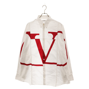 VALENTINO ヴァレンチノ Vロゴ COTTON PRINT OVERSIZED SHIRT Vロゴコットン プリント オーバーサイズ シャツ SV3AB00H5AL ホワイト