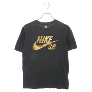 NIKE SB ナイキエスビー カモフラ柄 ロゴプリント 半袖Tシャツ ブラック