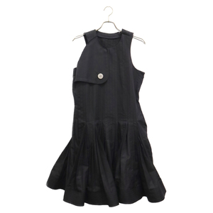 Sacai サカイ 23SS Cotton Gabardine Dress コットンギャバジンドレス ノースリーブワンピース ブラック レディース 23‐06601