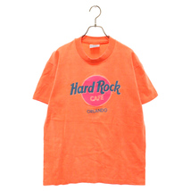 HARD ROCK CAFE ハードロックカフェ ORLANDO アドバタイジング フロントロゴ半袖Tシャツ オレンジ_画像1