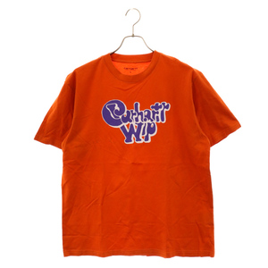 Carhartt WIP カーハート ダブリューアイピー S/S BUBBLE GUM Tee フロントロゴプリント半袖Tシャツ オレンジ