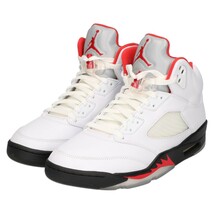 ナイキ AIR JORDAN5 RETRO FIRE RED エアジョーダン5 レトロ ハイカットスニーカー ファイアレッド ホワイト/レッド US10/28cm DA1911-102_画像3