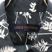 LOUIS VUITTON ルイヴィトン 20AW LVリーフ シルク総柄長袖シャツ RM202M XEQ HJS11W ネイビー/ホワイト_画像3