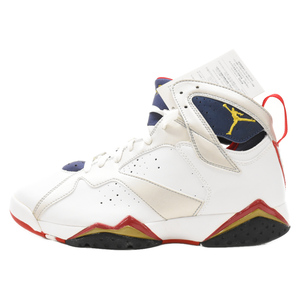 ナイキ【観賞用】04年製 AIR JORDAN7 RETRO エアジョーダン7 オリンピック ハイカットスニーカー ホワイト/ネイビー 304775-171 US8.5