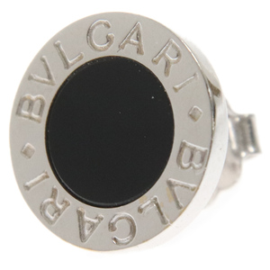 BVLGARI BVLGARY черный оникс серьги-гвоздики серебряный / черный 