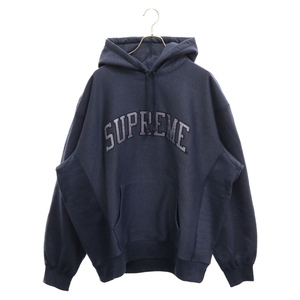 SUPREME シュプリーム 23SS Glitter Arc Hooded Sweatshirt グリッター ラメ アーチ ロゴ スウェット プルオーバー パーカー ネイビー