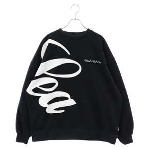 WIND AND SEA ウィンダンシー Crewneck ビッグロゴプリント クルーネック スウェットトレーナー ブラック WDS-O-CLC-24-Q1-CS-02