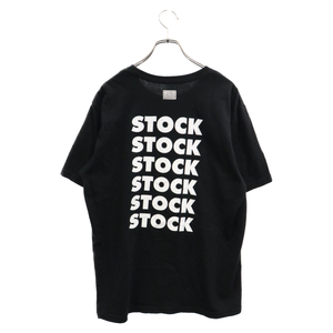 TANG TANG タンタン STOCK ストック ロゴプリント クルーネック半袖Tシャツ ブラック
