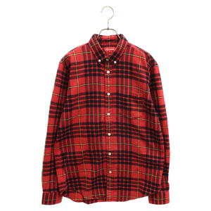 SUPREME シュプリーム 16AW Tartan Plaid Flannel Shirt タータンチェック ボタン長袖シャツ レッド