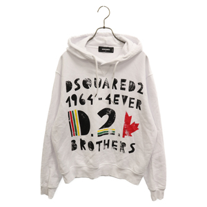 DSQUARED2 ディースクエアード 23SS D2 BROS COOL HOODIE プリントプルオーバーパーカー S71GU0574