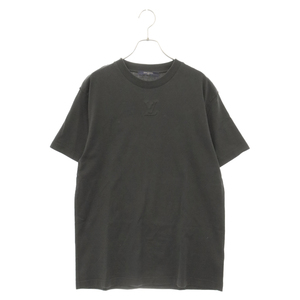 LOUIS VUITTON ルイヴィトン 21AW LVデボス ロゴエンボス半袖Tシャツ クルーネックカットソー ブラック RM212 NPG HLY64W