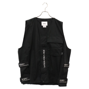 WTAPS ダブルタップス 22AW HAGGERZ VEST COTTON POPLIN センター ナンバリング コットンベスト ブラック 222WVDt-JKM01