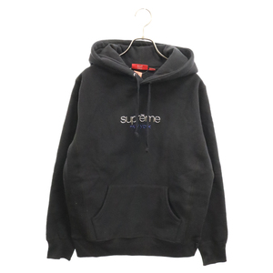 SUPREME シュプリーム 16AW Chrome Classic Logo Hooded Sweatshirt クロムクラッシックロゴ フーデット プルオーバーパーカー ブラック