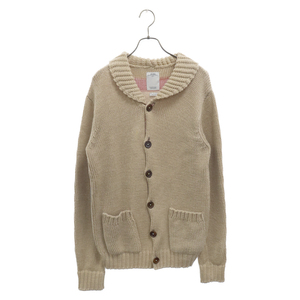 VISVIM ヴィスヴィム 12AW STURGIS SWEATER FLAG 星条旗 ショールカラー ウール カーディガン ベージュ 0112205012005