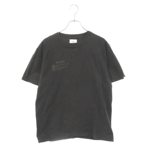 WTAPS ダブルタップス フロントロゴプリント クルーネックカットソー 半袖Tシャツ ブラック