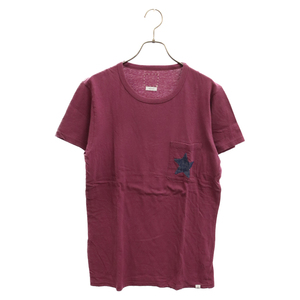 VISVIM ヴィスヴィム 14SS POCKET TEE S/S DENIM STAR VINTAGE SLUB デニムスター ポケット 半袖Tシャツ パープル 0114105010073