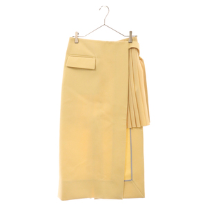 Sacai サカイ 22AW Wool Melton Skirt メルトンウールプリーツロングスカート 22-06263 イエロー