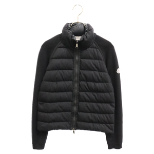 MONCLER モンクレール MAGLIONE TRICOT CARDIGAN ニット切り替えジップアップダウンジャケット ブラック レディース B20939474000 98142