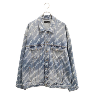 BALENCIAGA バレンシアガ 22SS ALL OVER LOGO DENIM JACKET オールオーバーロゴデニムジャケット インディゴ 681690