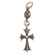 CHROME HEARTS クロムハーツ 1B TNY CH CRS 1ボールタイニーCHクロス チャーム シルバーネックレストップ_画像1