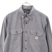 CARHARTT カーハート Chambray Long Sleeve Shirt 104368-499 ロゴパッチ ロングスリーブシャツ インディゴ_画像5