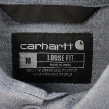 CARHARTT カーハート Chambray Long Sleeve Shirt 104368-499 ロゴパッチ ロングスリーブシャツ インディゴ_画像4