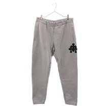 CHROME HEARTS クロムハーツ GRP Y NOT Sweat Pants ワイノットスウェットパンツ レザーセメタリークロスパッチ シルバープレート グレー_画像1