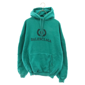 BALENCIAGA バレンシアガ 19SS BBフェザーロゴフーディ BBロゴ オーバーサイズプルオーバーパーカー 556111 TDV04 グリーン