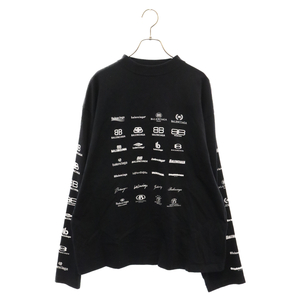 BALENCIAGA バレンシアガ 23SS ロゴプリント ARCHIVES LOGOS L/S TEE 長袖トレーナー ブラック 720250 TNVQ7