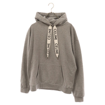 セリーヌ 21AW Loose Sweatshirt In Cotton Fleece コットンルーズ ドローコードスウェット プルオーバー パーカー 2Y468052H グレー_画像1