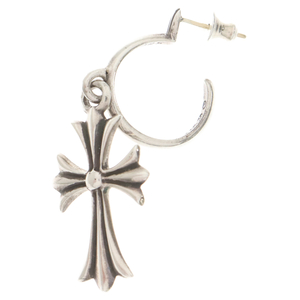 CHROME HEARTS クロムハーツ TINY CH CROSS タイニーCHクロスフープ シルバーピアス シルバー