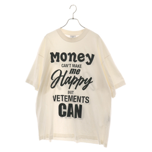 VETEMENTS ヴェトモン 22AW SLOGAN PRINTED T-SHIRT スローガン プリント 半袖Tシャツ カットソー ホワイト UA53TR290W