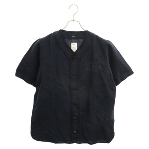 VISVIM ヴィスヴィム 18SS DUGOUT SHIRT S/S FLANNEL ダグアウト フランネル半袖シャツ ネイビー 0118105011017