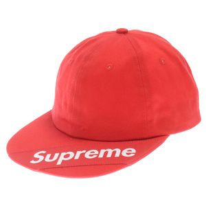 SUPREME シュプリーム 18SS Visor Label 6-Panel バイザーシックスパネル キャップ 帽子 レッド