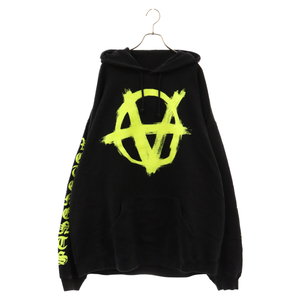 VETEMENTS ヴェトモン 22AW Double Anarchy Hoodie ダブル アナーキー フーディー UA53HD340N ブラック